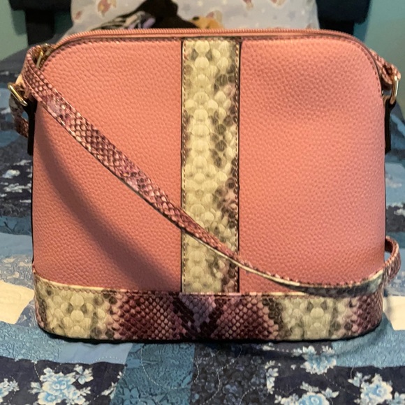 Handbags - Pink leather purse with marbled accents